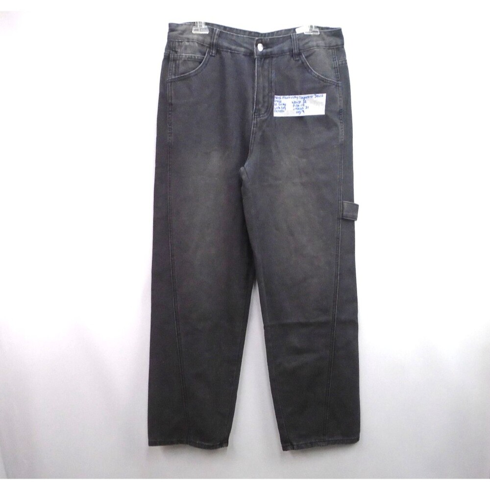 Manfinity Men Streetwear Carpenter Wide Leg Straight Size S  (32x31) Jeans Gray